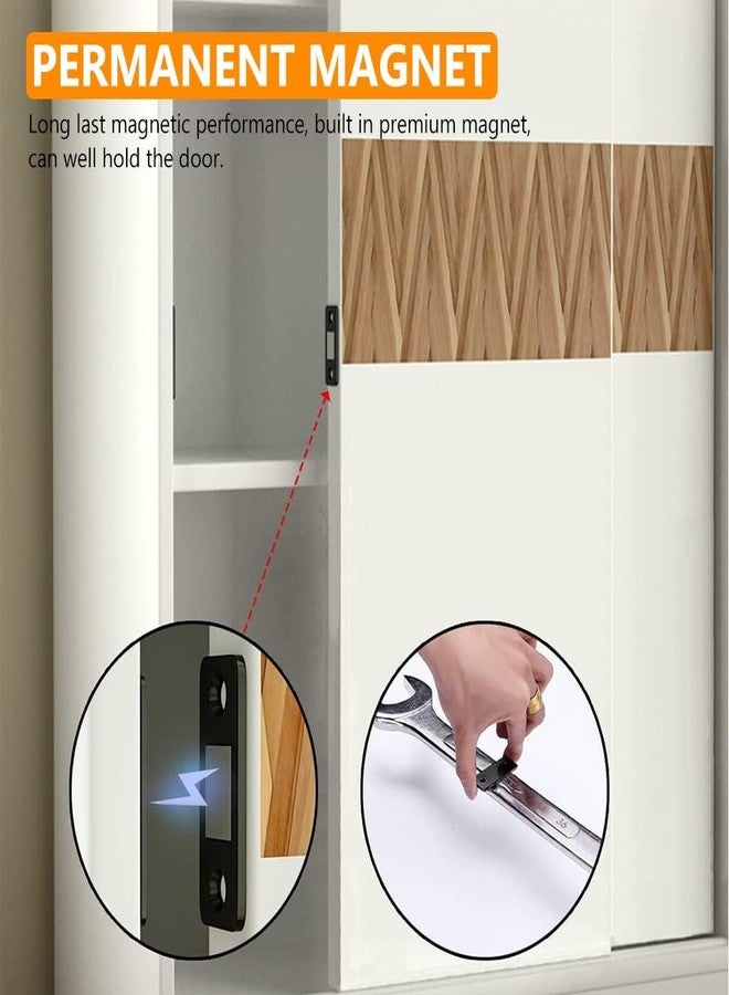 GLITZEN Magnetic Door Catch, Ultra Thin Stainless Steel Cabinet Door Magnetic Catch, Adhesive Cabinet Door Magnets for Kitchen Closet Drawer Magnetic Cabinet Latch ([Black] - Door Magnet, 2) - Image 5